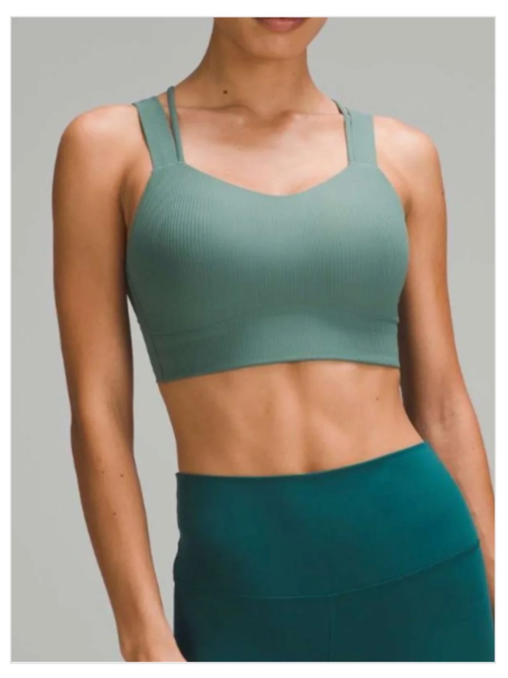 Lululemon Like a Cloud Longline Bra *Light Support, D/DD Cup (Ribbed)-Med Forest